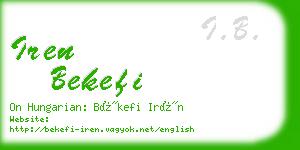 iren bekefi business card